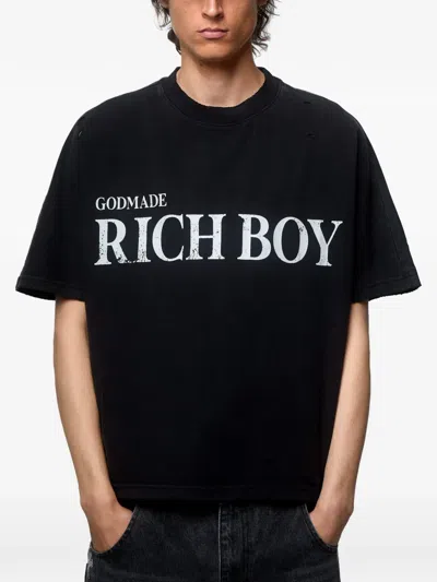 Godmade Cotton T-shirt In Black