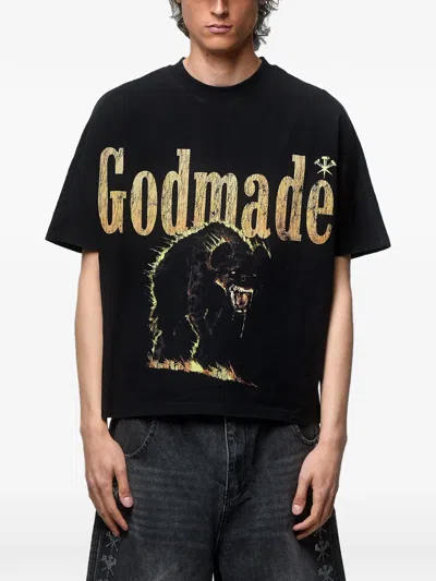 Godmade Cotton T-shirt In Black