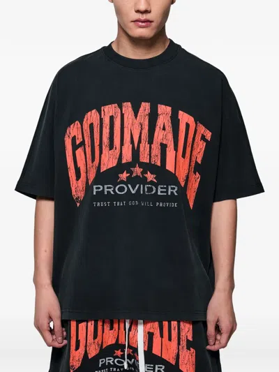 Godmade Cotton T-shirt In Black