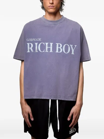 Godmade Cotton T-shirt In Purple