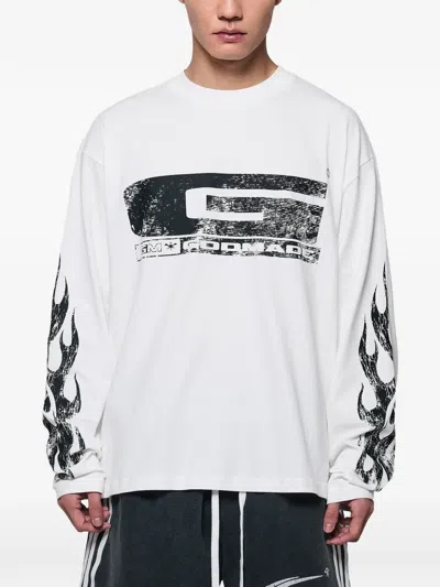 Godmade Graphic-print Long-sleeve T-shirt In White