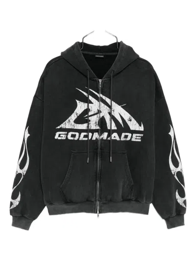 Godmade Logo-print Hoodie In Gray