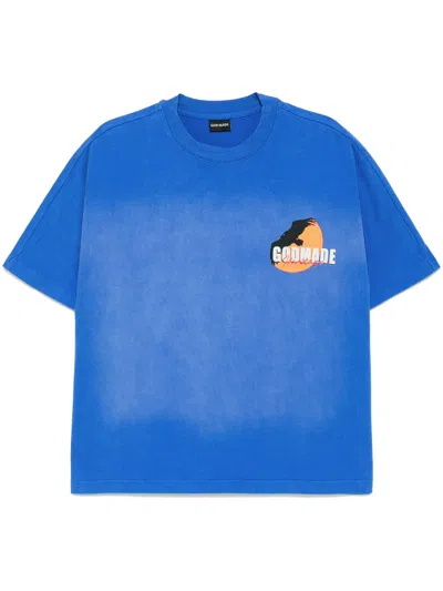 Godmade T-shirt Mit Logo-print In Blau