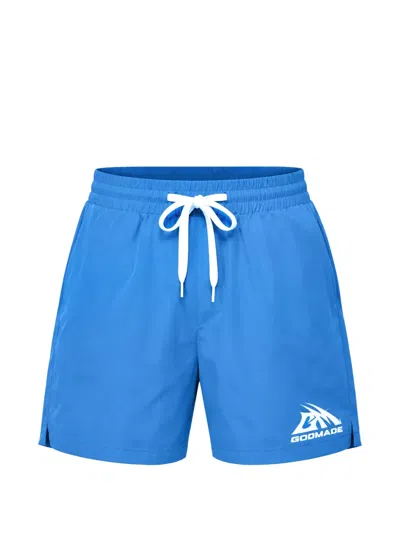 Godmade Logo-print Drawstring Swim Shorts In Blue