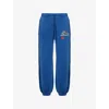 Godmade Mens Blue Brand-print Straight-leg Cotton-jersey Jogging Bottoms In Blue