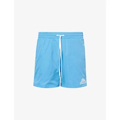 Godmade Mens Blue Logo-print Swim Shorts