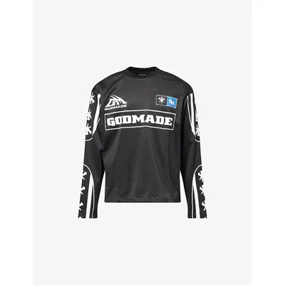 Godmade Mens Ralley Long-sleeve Cotton Top Black