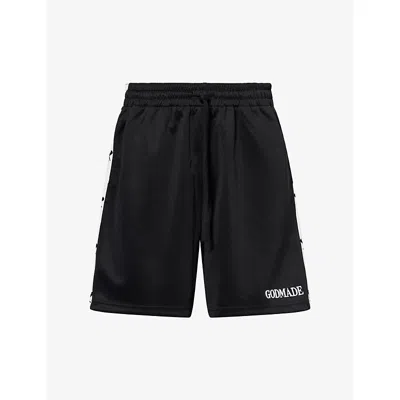 Godmade Mens Rich Boy Logo Cotton Shorts Black