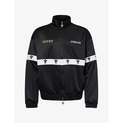 Godmade Mens Rich Boy Logo Cotton Track Jacket Black