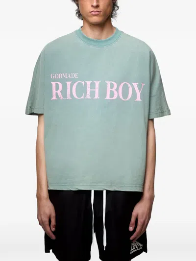 Godmade Rich Boy Logo-print T-shirt In Green