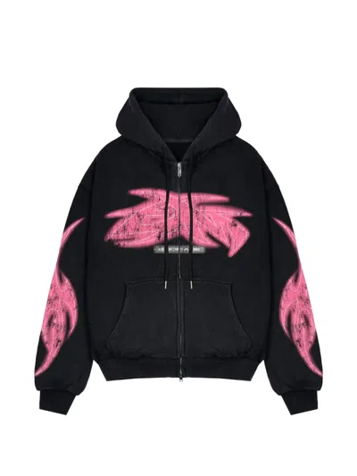 Godmade Vivid Graphic-print Zip-up Hoodie In Black