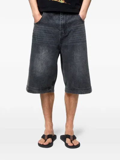 Godmade Washed-effect Logo-print Shorts In Black