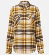God's True Cashmere Abundance Tartan Cashmere Shirt With Tiger's Eye In Yellow