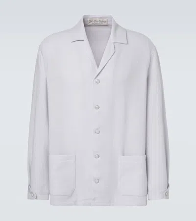 God's True Cashmere Affirmations Cashmere Pajama Shirt With Moonstone In Gray