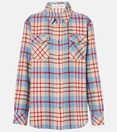 God's True Cashmere Al's Run Plaid Cashmere Shirt In Multicolor