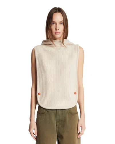 God's True Cashmere Hooded Ribbed Cashmere Tank In Brown