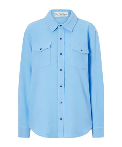 God's True Cashmere Blue Lagoon Cashmere Shirt
