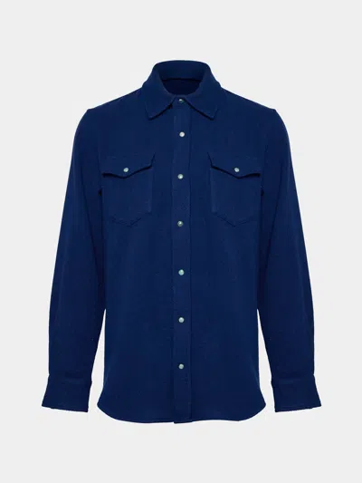 God's True Cashmere Blue Lagoon Cashmere Shirt Size: M
