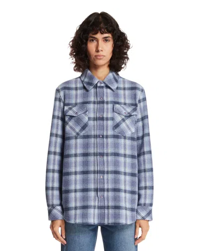God's True Cashmere Blue Tartan Cashmere Uniform Shirt