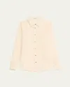 God's True Cashmere Button Down Gauze Solid Shirt In Neutral