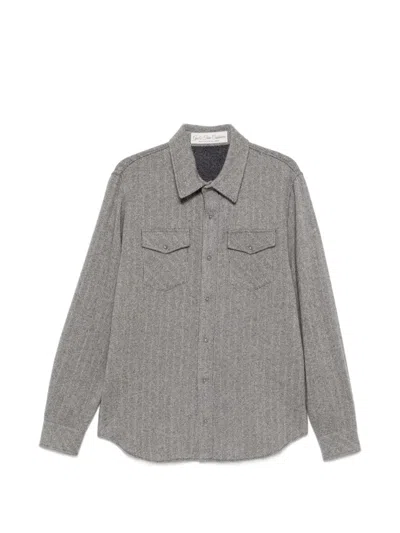God's True Cashmere Striped Cashmere Shirt In Gray