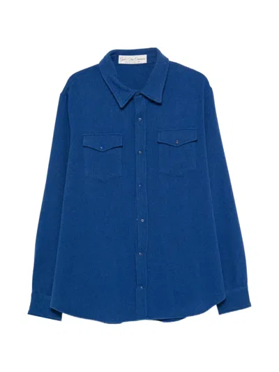 God's True Cashmere Button-up Cashmere Shirt In Blue
