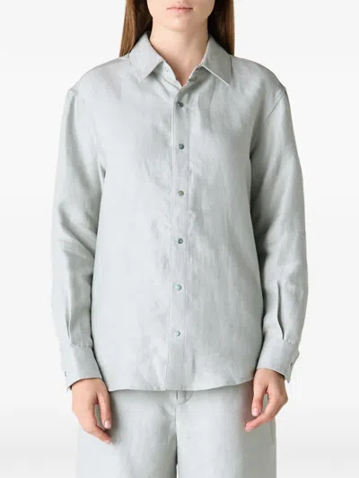 GOD'S TRUE CASHMERE BUTTON-UP LINEN SHIRT