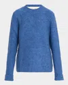 God's True Cashmere Cashmere Boucle Knit Crewneck Sweater In Blue