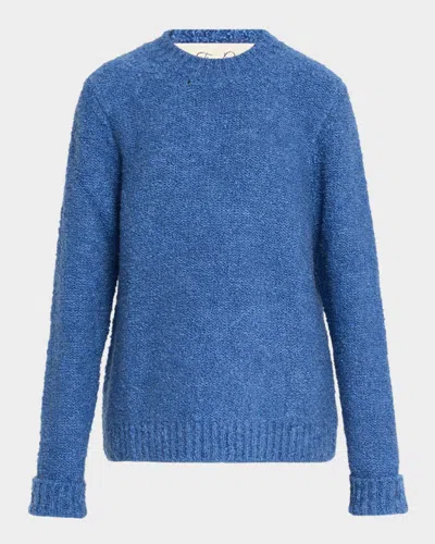GOD'S TRUE CASHMERE CASHMERE BOUCLE KNIT CREWNECK SWEATER