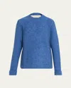 God's True Cashmere Cashmere Boucle Knit Crewneck Sweater In Blue