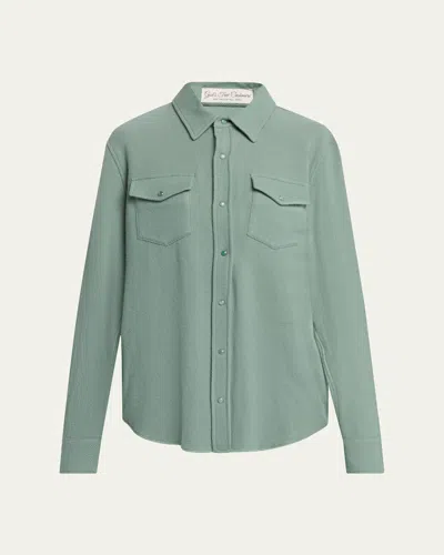 God's True Cashmere Cashmere Button-front Shirt In Blue