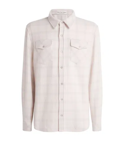 God's True Cashmere Cashmere Check Overshirt In White