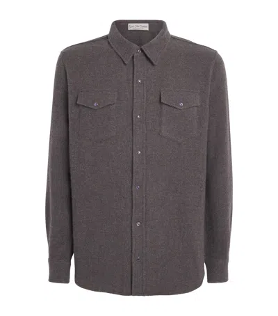 God's True Cashmere Cashmere Press-stud Overshirt In Gray