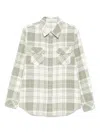 God's True Cashmere Sage Tartan Cashmere Flannel Shirt
