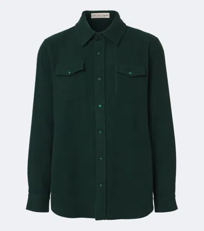 God's True Cashmere Cashmere Shirt With Malachite In Green