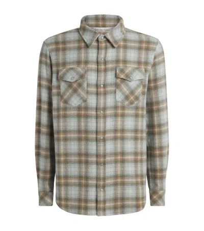 God's True Cashmere Cashmere Tartan Overshirt In Gray