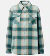 God's True Cashmere Checked Cashmere Overshirt In Green