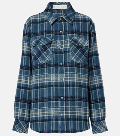 God's True Cashmere Checked Cashmere Shirt In Blue