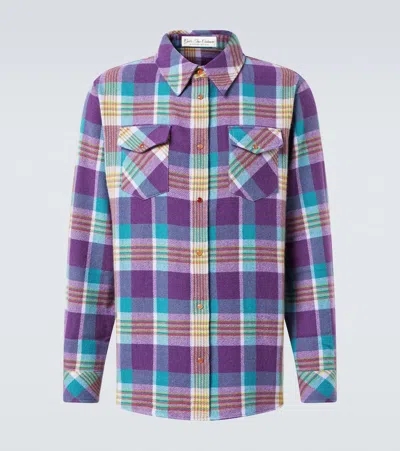 God's True Cashmere Checked Cashmere Shirt In Purple