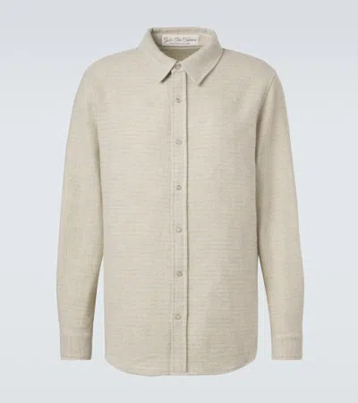 God's True Cashmere Checked Cashmere Shirt With Quartz In Neutral