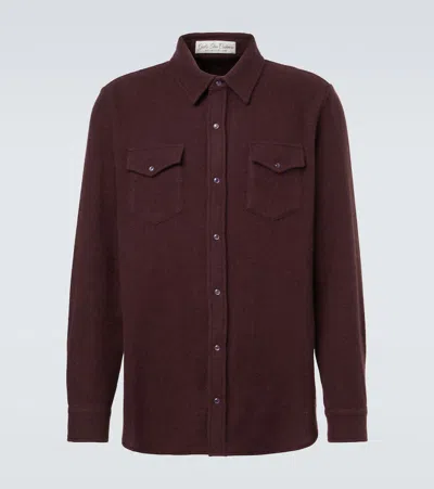 God's True Cashmere Claret Cashmere Shirt With Amethyst In Burgundy
