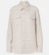 God's True Cashmere Clarity Plaid Cashmere Shirt With Quartz In Pink