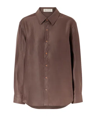 God's True Cashmere Cocoa Linen Shirt In Multi