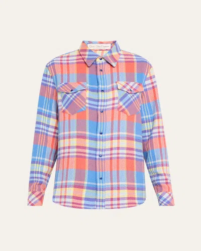 God's True Cashmere Creator Tartan Cashmere Button-down Shirt In Redpat