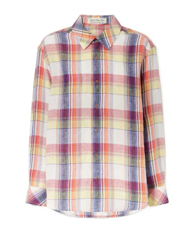God's True Cashmere Daybreak Checked Linen Shirt In Multi