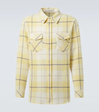 God's True Cashmere Dreamer Plaid Cashmere Shirt In Yellow
