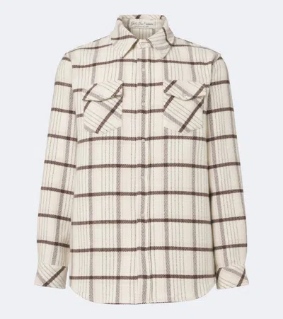 God's True Cashmere Expedition Plaid Cashmere Shirt With Rose Quartz In Neutral