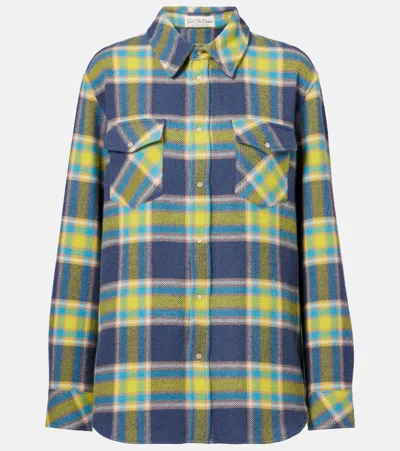 God's True Cashmere Explorer Tartan Cashmere Shirt In Blue