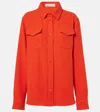 God's True Cashmere Womens Gods True Cashmere Regular-fit Pointed-collar Cashmere Shirt In Orange