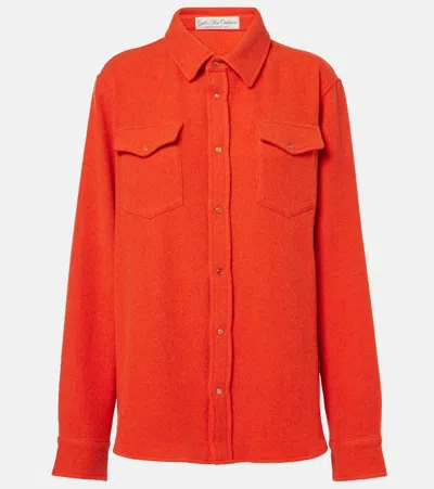 God's True Cashmere Fire Cashmere Shirt In Orange
